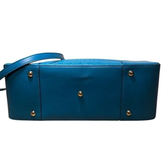 GUCCI Cerulean Blue Diamanté Leather 2way Boston Bag Auth Speedy Doctor Duffle - Picture 7 of 15